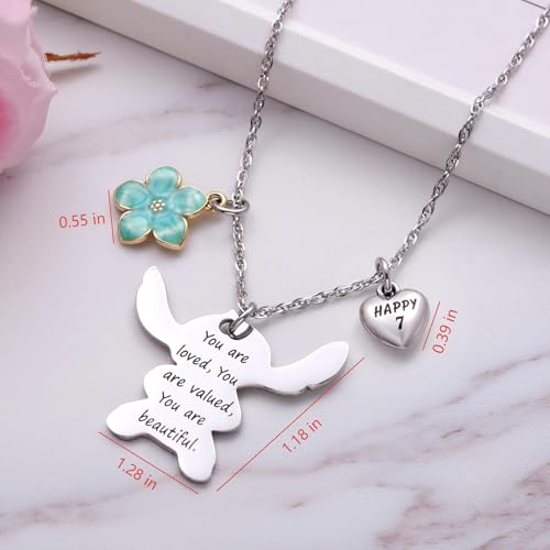Image of Ukodnus 6-10 Year Old Birthday Necklace Gifts, You are Loved Valued Beautiful Gift, Birthday Jewelry Gift for Daughter Granddaughter Niece