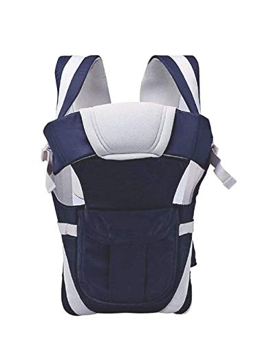 Funkids 4 In1 Adjustable Baby Carrier Bag/Baby Shoulder Carrier Bag/Baby Strap Carrier Bag/Baby Holder/Baby Catching Bag (Navy Blue & White)