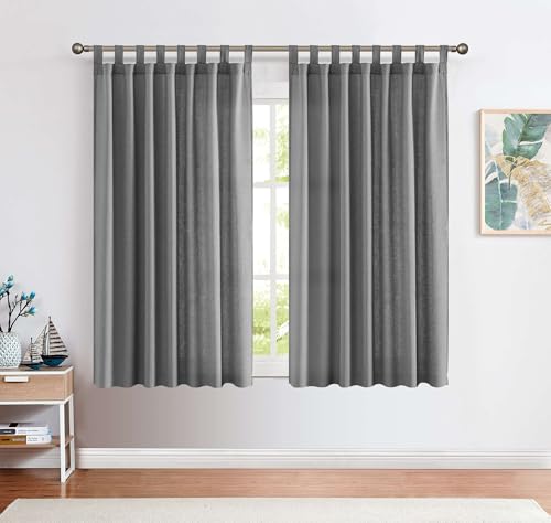 CKNY Vorhänge Halb Transparent Gardinen Blickdicht Vorhang mit Schlaufen...