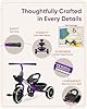 KRIDDO Kids Tricycles Age 24 Month to 5 Years, Toddler Kids Trike for 2.5 to 5 Year Old, Gift Toddler Tricycles for 2-4 Year Olds, Trikes for Toddlers, Purple #4