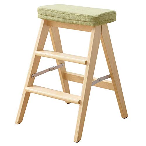 YIGEYI Taburete Escalera Escalera Plegable del Taburete multifunción de Madera Taburete de Paso de Madera Maciza práctica Deformación Silla Plegable Soporte de Flor Biblioteca Ascend Escalera