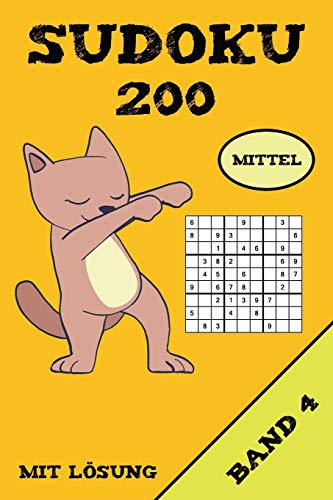 Sudoku 200 Mittel Mit Lösung Band 4: Puzzle Rätsel Heft, 9x9, 2 Rätsel pro Seite (German Edition)