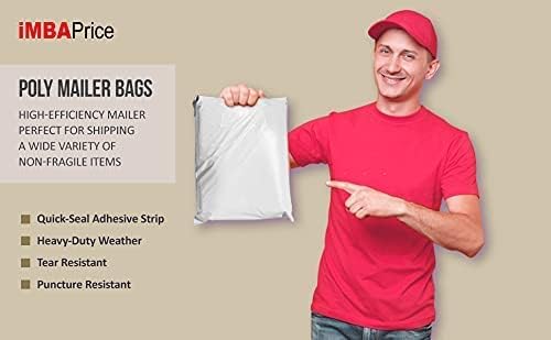 iMBAPrice 200 12" x 15.5" WHITE POLY MAILERS ENVELOPES BAGS 12x15.5 (Total 200 Bags)