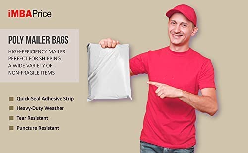 iMBAPrice Poly Mailers 7.5x10.5 Inch 200-Pack, #2 White Color Poly Mailing Shipping Envelopes Bags, Self Seal Adhesive Waterproof and Tear Proof (Total 200 Bags)