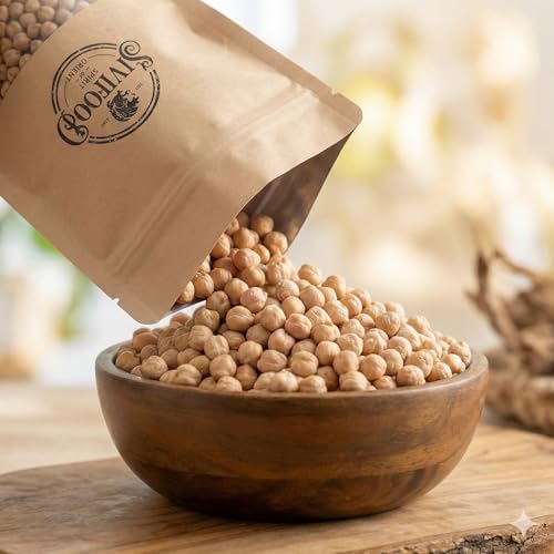 SIVIFOOD® geröstete Kichererbsen [1kg] – Kichererbsen geröstet, ungesalzen & geschält – Knuspriger Kichererbsen Snack zum Knabbern – Natürlich getrocknete & vegane Kichererbsen