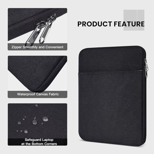 Image of iPad mini Sleeve, Shockproof 7.9-8.3 inch Tablet Sleeve for iPad mini 7 /6 /5 /4 /3, Amazon Fire HD 8 /8 Plus, Samsung Galaxy Tab A7 Lite 8.7, iPad mini Pouch Bag, Black
