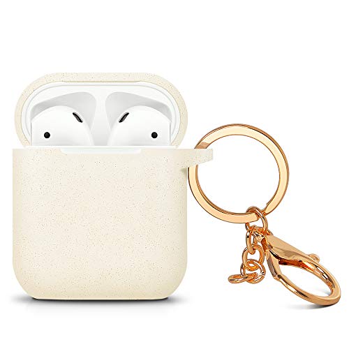 ZALU Compatible for AirPods Case with Keychain, Shockproof Protective Premium Silicone Cover Skin