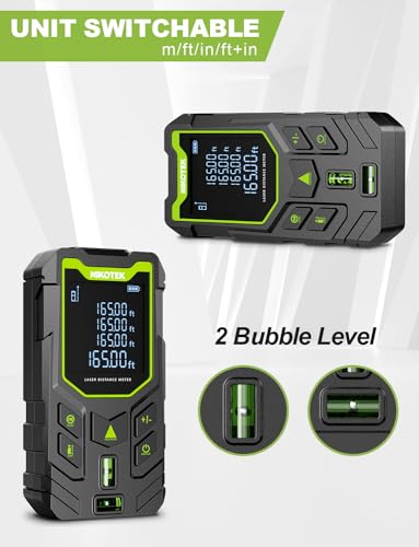 image for NIKOTEK Laser Measure, 165ft Laser Distance Meter with Bubble Levels a