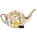 24K Gold Plated Highly Polished Teapot Ornament Made with Genuine Matashi Crystals