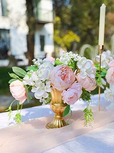 Misspin Wedding Artificial Flowers Box Set For Diy Wedding Bridal Bouquets Fake Peony Flowers Centerpieces Arrangements Party Baby Shower Home Decorations (Rose Pink) #TOP2