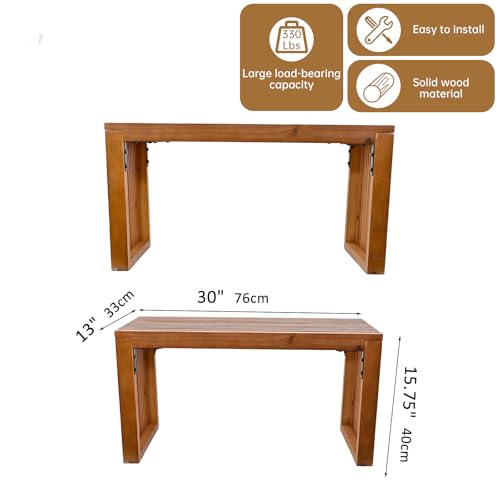 image for SwallowLiving 30 Inch Solid Wood Bench, Farmhouse Indoor Kitchen Dinin