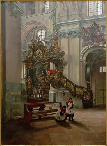 Tableaux peinture sur toile Kircheninterieur Franck pour décoration chambre 60x90cm