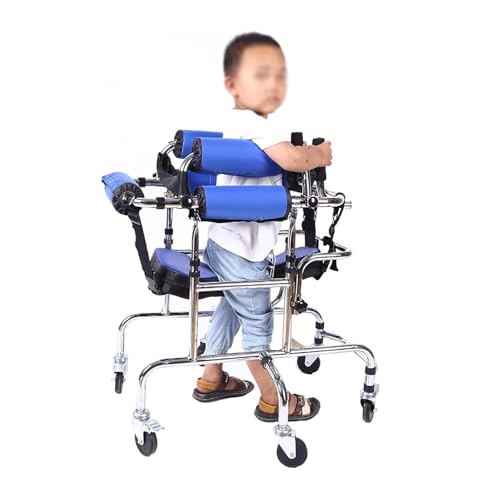 Andador de rehabilitación infantil con asiento, ayuda para caminar asistido para rehabilitación de extremidades inferiores y apoyo a la movilidad
