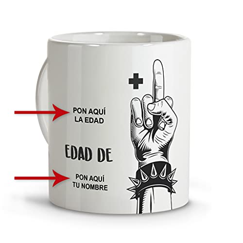 LolaPix Taza Personalizada cumpleaños. Tazas Personalizadas. Tazas Desayuno Originales. Varios diseños. CUMPLEAÑOS Heavy