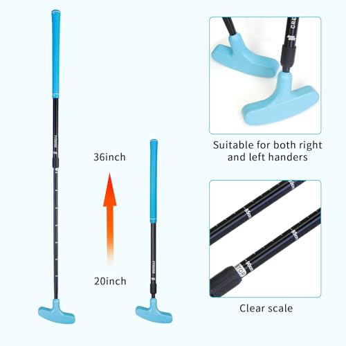 KOFULL 2 Pack Golf Putters for Men and Women Two Way Mini Golf Putter Adjustable Length Kids Putter for Right or Left Handed Suitable for Children, Teenagers, Adults - Image 3