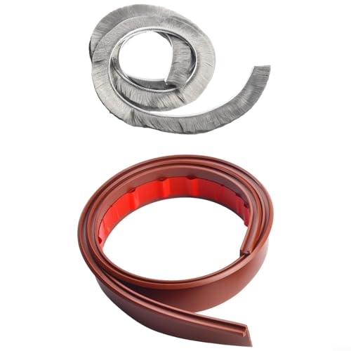 Striscia di guarnizione per la parte inferiore della porta, 100 cm, per porte interne ed esterne, materiale TPE con doppia faccia per una protezione insonorizzata e insonorizzata in grigio, marrone