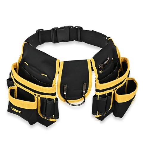 Tool Belt,26-Pockets Tool Belts for Men,Detachable & Adjustable Tool Pouch Bag for Electrician,Carpenter,Construction,Work Apron,Utility Belt
