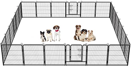 Image of BestPet | Dog Playpen | 32 Inch, 24 Panels | Heavy Duty Metal Pet Exercise Pen | Indoor Outdoor Fence Panels | Rust-Resistant, Removable, Tool-Free Setup | Anti-Skid, Expandable Design