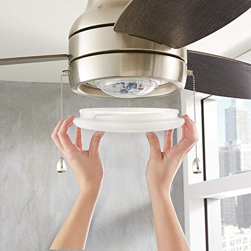 Image of Ashby Park 44 in. White Color Changing Integrated LED Brushed Nickel Ceiling Fan with Light Kit and 3 Reversible Blades
