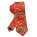 SESLFLKPJK Men's Fashionable Thanksgiving Christmas Maple Leaf Turkey Pumpkin Red Necktie - Durable Skinny Paisley Necktie for Meeting Office, Suit Accessories