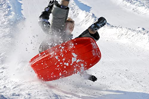 Avalanche Brands - Classic Downhill Toboggan Snow Sled Includes Pull Rope And Handles (Black 35") #TOP4