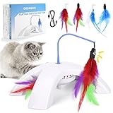 Dreamon Interaktives Katzenspielzeug Elektrisch mit Federspielzeug - Aktualisierung Katzenspielzeug Intelligenz USB Aufladbar Automatisch Katzen Spielzeug