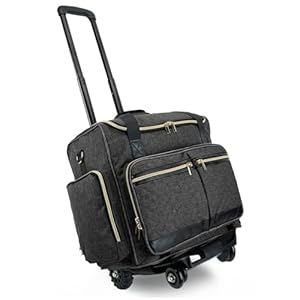 Arxus Lehrertasche Trolley mit 4 Rollen - Kunst Tragetasche für Damen mit Abnehmbarem Rollwagen, Robuste Aktentasche mit Gepolsterten Taschen für 15, 6 Zoll Laptop und Lehrerbedarf, Schwarz