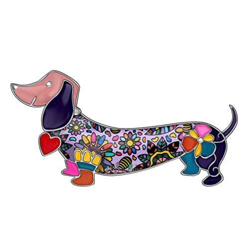 Image of Bonsny Enamel Alloy Sweet Dachshund Dog Brooches Pin Jewelry For Women Girls Novelty Gift Charms