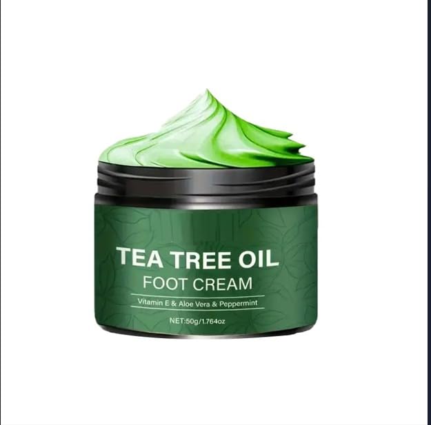 Tea Tree Oil Foot Cream for Cracked Heels & Dry Feet | Heel Repair Cream with Vitamin E, Aloe Vera & Peppermint | Deep Moisturizing & Soothing Foot Care for Soft Smooth Skin (50g) (1)-image-15