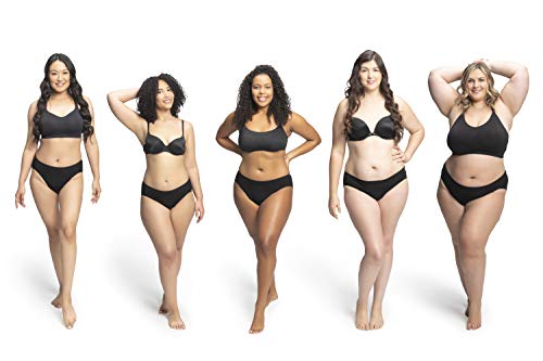 Absorbent High Waist/French Cut Period Underwear for Women & Teens; Heavy Flow (3 Black, Large)