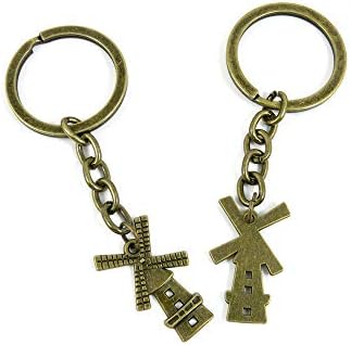 50 Items Keychain Keyring Key Tags Chains Rings Jewelry Bag Charms L5PB0 Windmill House image 2