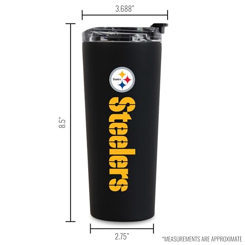 Image of Rico Industries NFL Football 24oz Stainless Steel Tumbler with Lid and Dual Functioning Lid