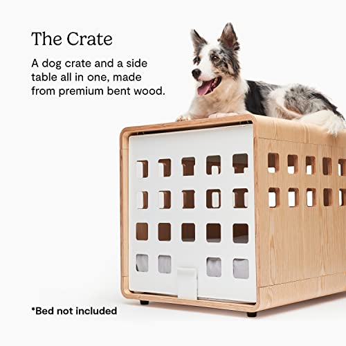 Fable Premium Wood Dog Crate - White Metal Door That Stows - Natural Den With Great Airflow - Seamless Design Doubles As Dog Crate End Table - Extra Small/Small #TOP1