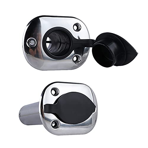 2Pcs Boat Stainless Steel Fishing Rod Holder Flush Mount 90 Degree with PVC Cap,Inner Tube and Gasket for Marine Boat Yacht by Hoffen - Used condition - Image 7