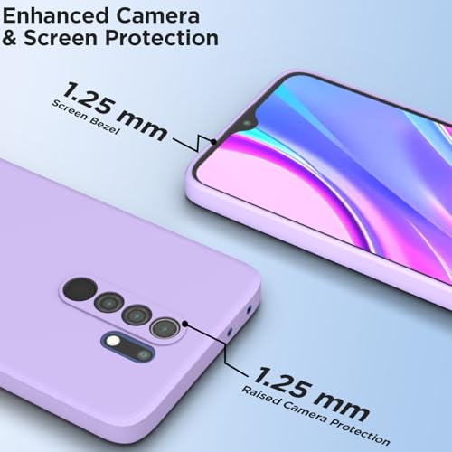 Image of Outlouders Back Cover for Redmi 9 Prime /Poco M2 | Camera Protection | Durable Soft Matte Silicone Bumper Case (Purple)