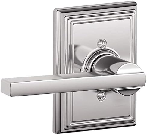 Schlage F170-LAT-ADD Latitude Single Dummy Door Lever with Decorative Addison Tr, Polished Chrome