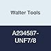 Walter Tools A234587-UNF7/8 Paradur HSS Machine Tap, Uncoated, 0.697" Shank Diameter, 1.260" Cutting Length, 4-11/16" Overall Length, 7/8-14 Size