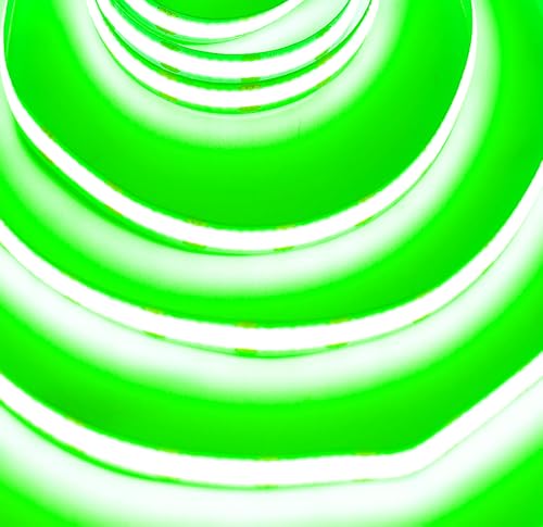 Image of COB Strip Lights,DC12V 16.4ft /5m Super Bright Dimmable 38400LM LED Light Strips, High Density Non-Waterproof 1920 LEDs Ribbon Light, More Evener Lighting Than SMD Strip Lights (Green)