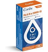 CorDx TyFast Flu A/B & Covid-19 Multiplex Rapid Test, 10 Mins at Home, FDA Authorized, 3-in-1 Com...