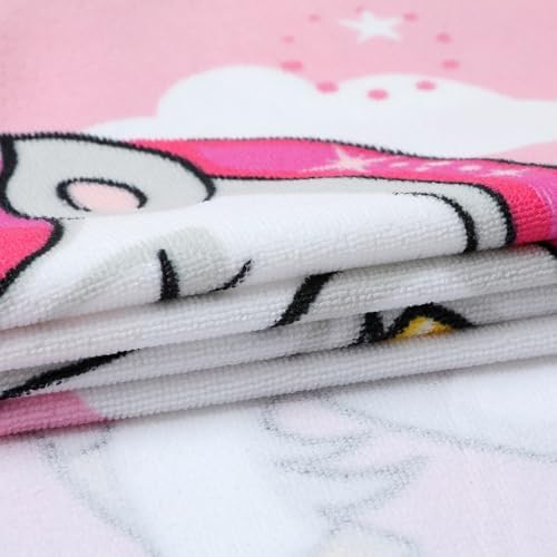 Athaelay Soft Swim Cover-ups for Age 3 to 8 Years Kids Big Girls' Pink Unicorn Hooded Bath Beach Poncho Towel — view 4