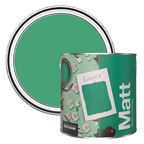 Rust-Oleum Colours Matt Emulsion Wall and Ceiling Paint - Emerald 2.5L
