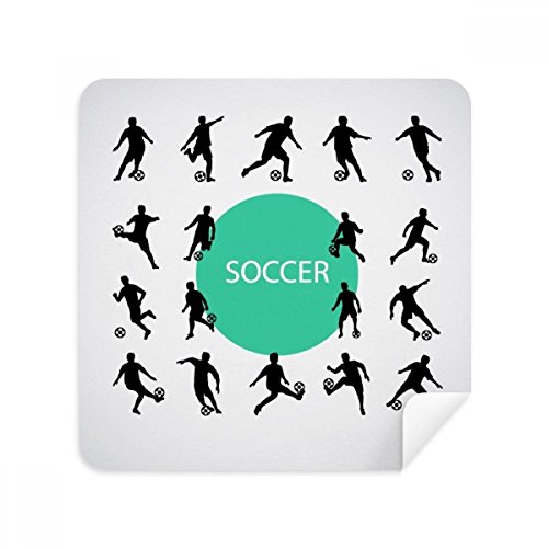 Soccer silhouettes tissu lunettes et nettoyeur écran téléphone portable