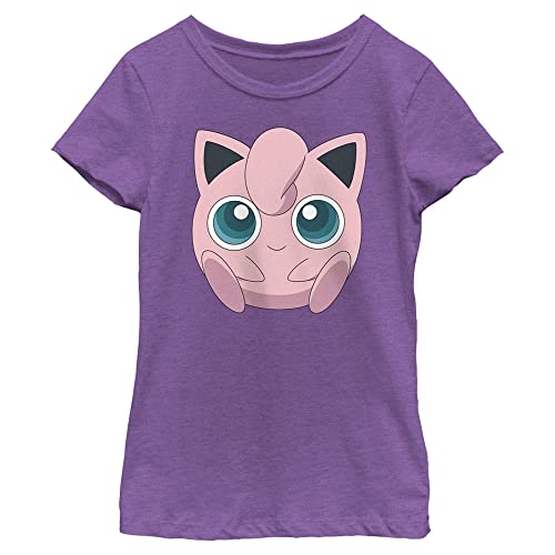 Pokemon Jigglypuff Filled Face Girls Short Sleeve Tee Shirt