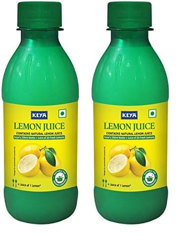 Image of Keya Lemon Juice Concentrate 250ml | Contains Natural Lemon Juice | Goodness of 25 Fresh Lemons (Pack of 2)