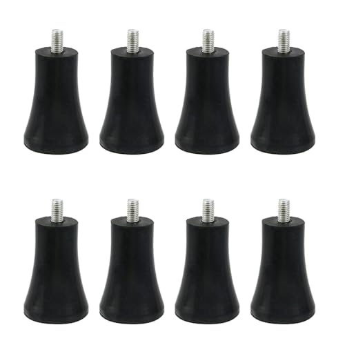 Wealrit 8 PCS 2.5 Inch Height Rubber Furniture Legs Riser M8 x 14 mm Bolt