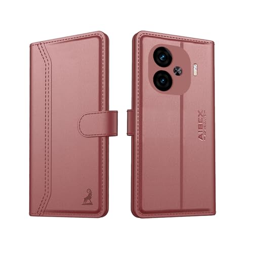 Image of AIBEX Compatible for iQOO Neo 10R 5G Flip Cover Leather Finish with Magnatic Closure | Inside TPU with Card Pockets | Wallet Stand | Complete Protection Flip Case -Brown