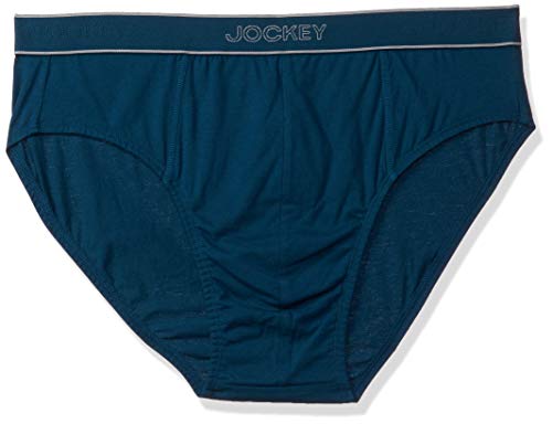 Jockey Men’s Super Combed Cotton Briefs with Ultrasoft and Durable Waistband & StayFresh Treatment with Antimicrobial Properties to Help You Stay Fresh Throughout The Day 1010_Poseidon_L