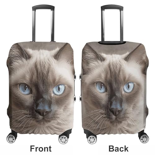 Beautiful Siamese Cat Luggage Cover Protector - Travel Suitcase Sleeve with Dual-Sided Prints, Universal Fit 18-32 Inch, Washable Anti-Scratch Travel Baggage Cover M3