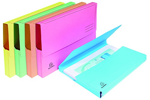 Exacompta - Réf. 47970E - Paquet de 10 chemises Poche avec soufflet de 32 mm SUPER 210 g/m² - couleurs pastel - chemises certifiées PEFC™ - dimensions 24...