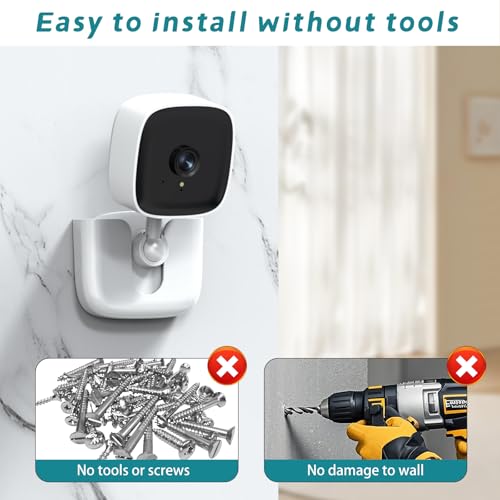 Image of Adhesive Tapo Camera Mount,Fit for Tapo Link Indoor Security Camera C100 /C110 ,No Drilling Mount Holder,No Damage to Surface Mounting Bracket (Tapo Link Cameras is Not Included) White,2Pack